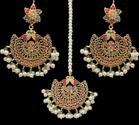 Alainah Earrings & Tikka - Champagne