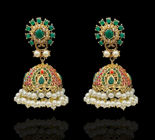 Arzoo Earrings - Green