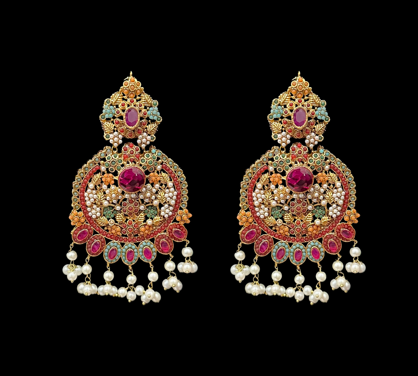 Faryal Earrings - Red