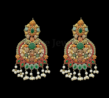 Faryal Earrings - Green