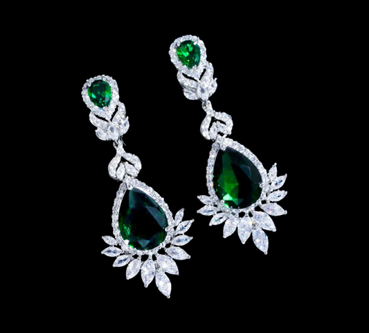 Athena Earrings - Emerald