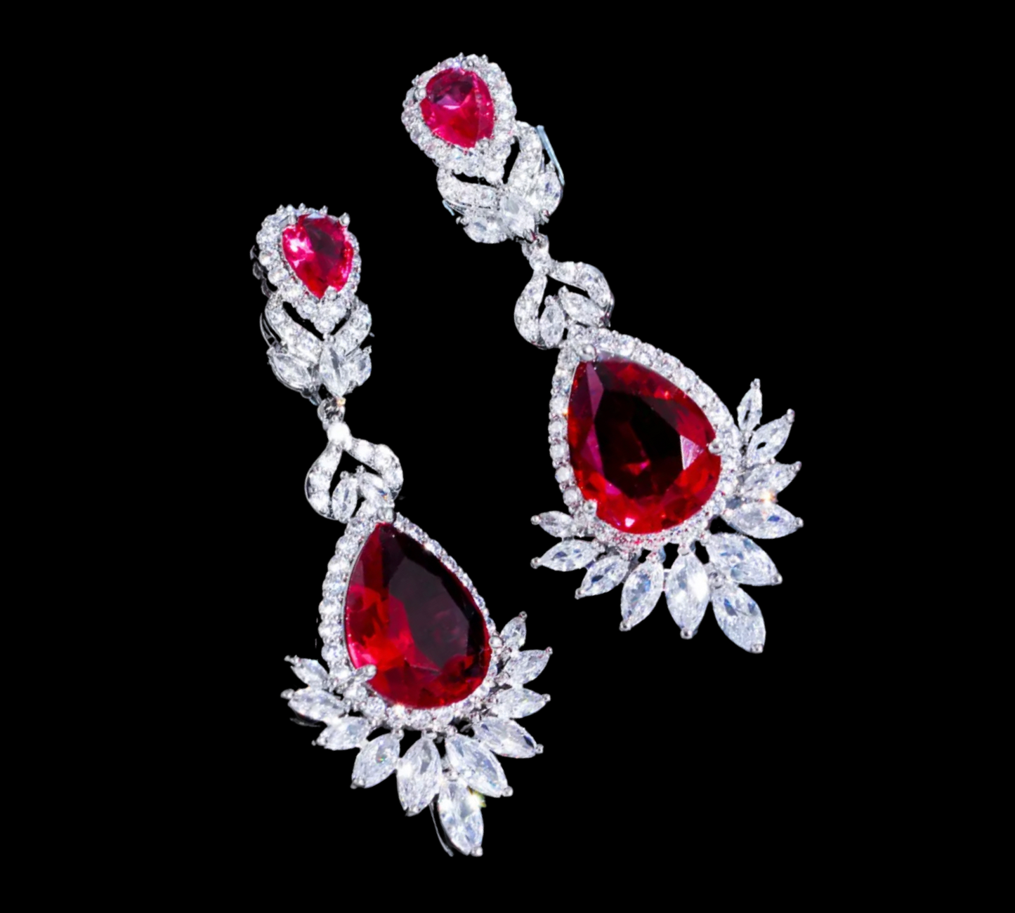 Athena Earrings - Ruby