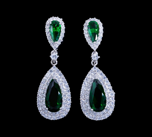 Adele Earrings - Emerald