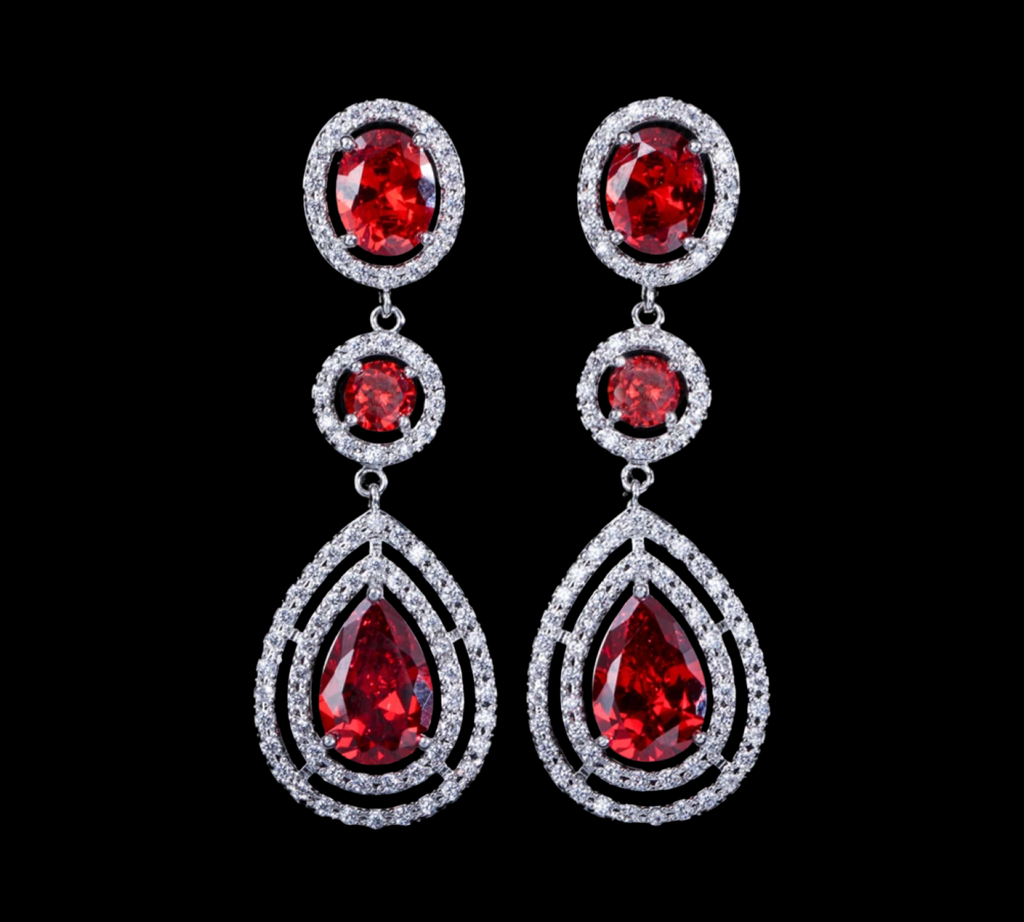 Augusta Earrings - Red