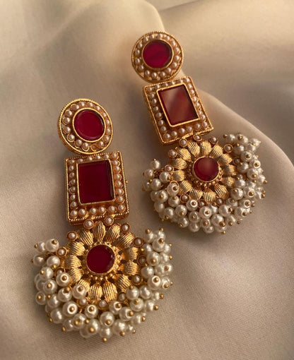 Resham Necklace Set - Red