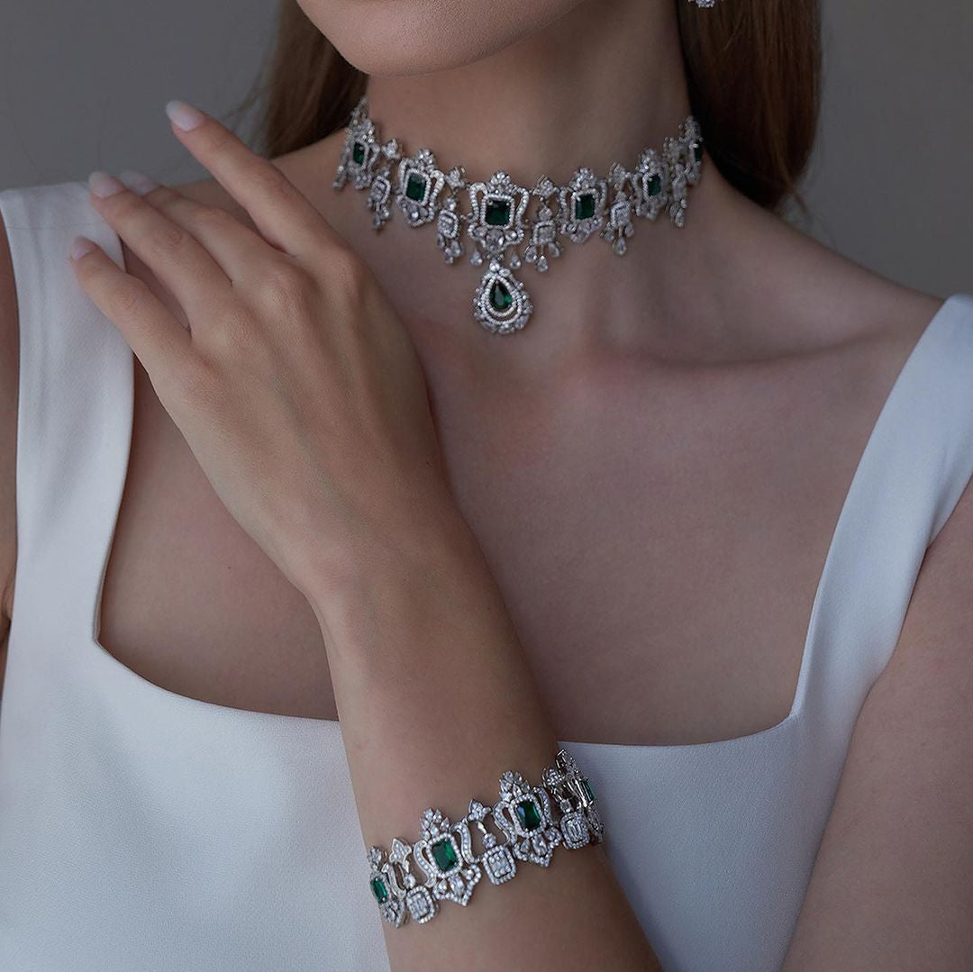 Angelica Choker Set - Emerald