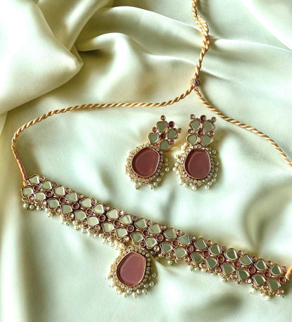 Nur Necklace Set - Mauve