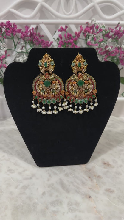 Faryal Earrings - Green