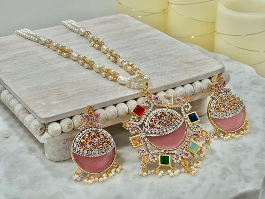 Aaima Mala Set Pink