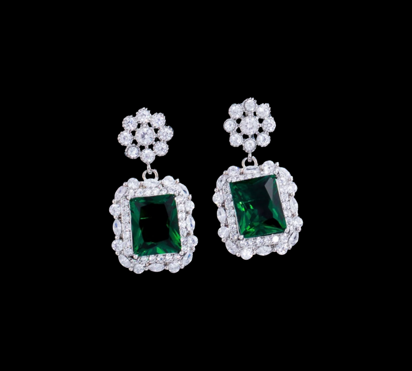 Luna Earrings Emerald