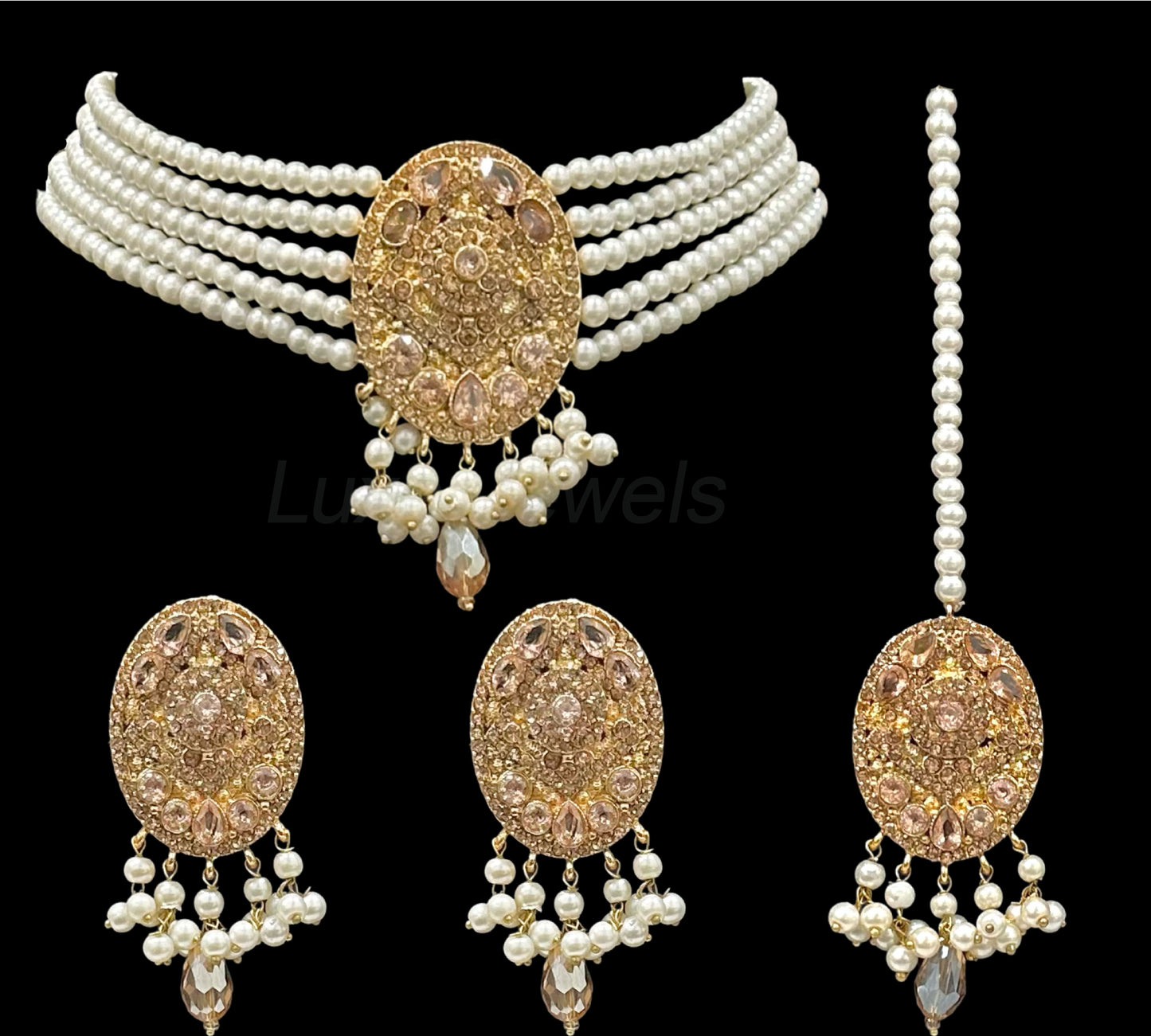 Inaya Choker Set Champange