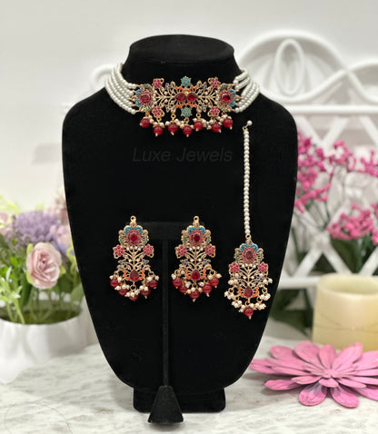 Afroza Set Red