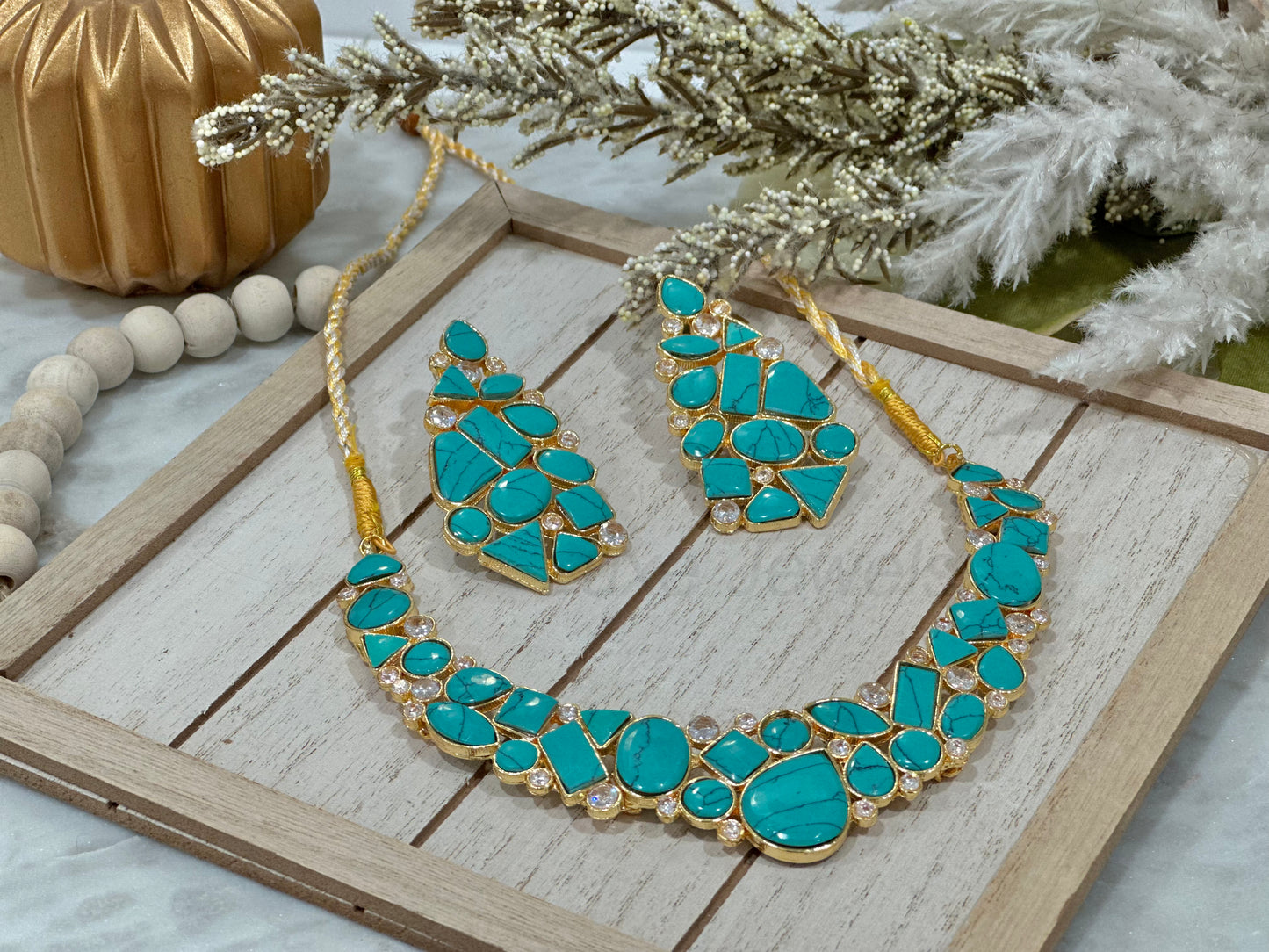 Maya Necklace Set Turquoise