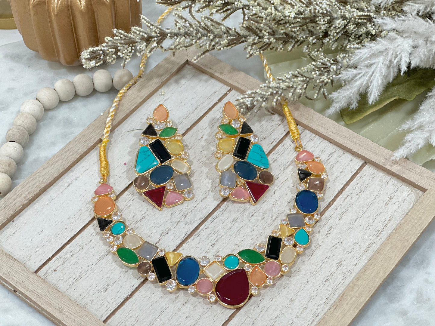 Maya Necklace Set Multicolor