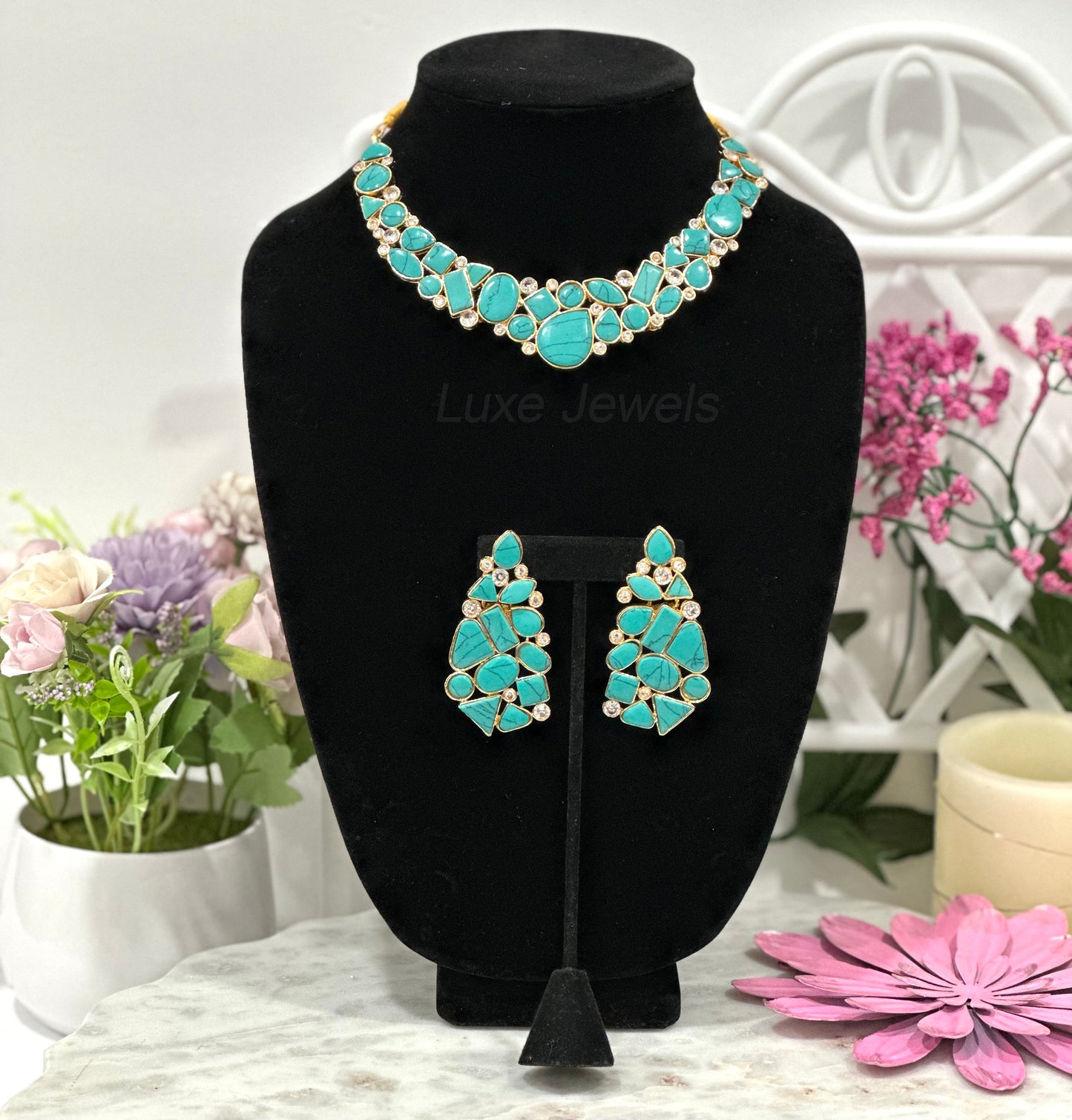 Maya Necklace Set Turquoise