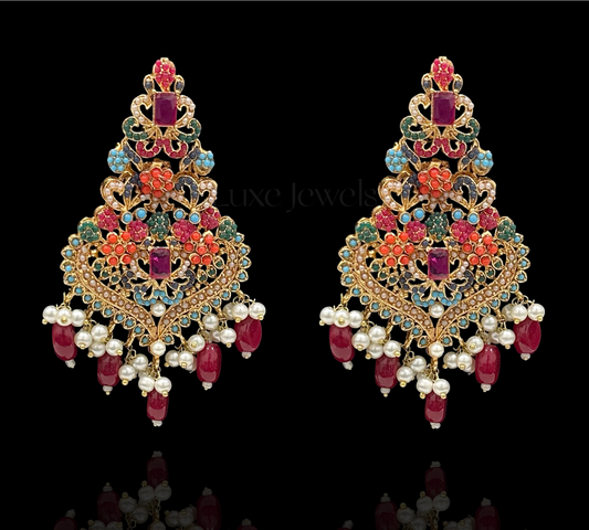 Javeria Earrings Red